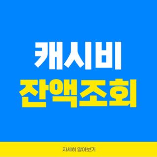 캐시비 잔액조회