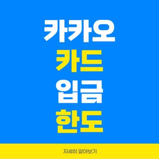 카카오 카드 입금 한도