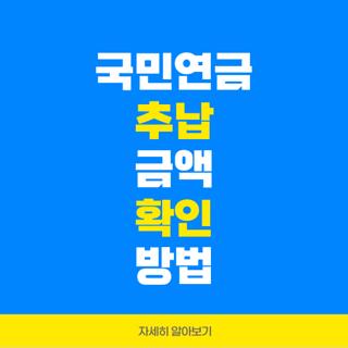 국민연금 추납 금액 확인 방법